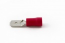 Red male spade connector 6.3mm - 25 pack (rm63)